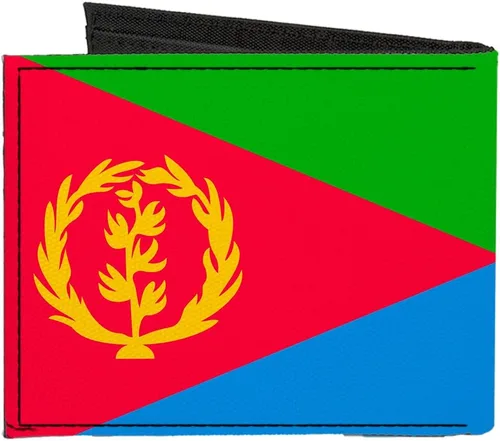 Vista 2 de Buckle-Down Billetera plegable de lona con bandera de Eritrea