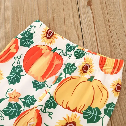 Vista 6 de Magic Park Toddler Baby Girl Thanksgiving Outfits Kids Girls Thanksgiving Pumpkin Clothes