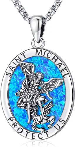Vista 37 de Collar de San Patrono de Plata de Ley 925 St 01-Virgen María-Oro