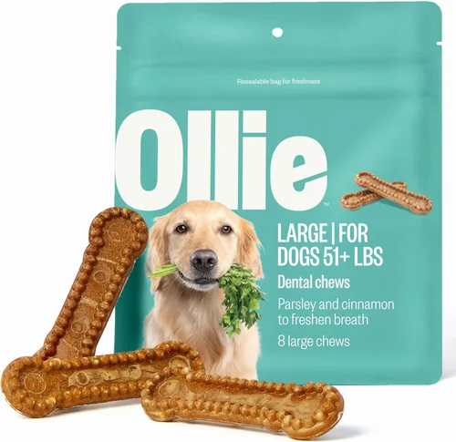 Vista 8 de Ollie Masticables dentales para perros extra pequeños, 12 onzas, aliento fresco, golosinas de limpieza de dientes, palos para el cuidado bucal