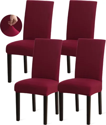 Vista 49 de Sufdari Juego de 2 fundas para sillas de comedor, fundas para sillas de cocina, fundas para sillas Parsons, protectores de sillas de elastano
