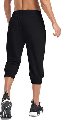 Vista 2 de MAGNIVIT Pantalones capri deportivos 34 para hombre para entrenamiento gimnasio debajo de la rodilla bolsillos con cremallera