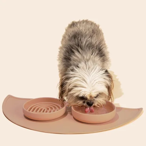 Vista 4 de Should We Go? Alimentador lento para perros y gatos, el tazón Slowdown de silicona, solución para comer lentamente con diseño moderno de alfombrilla