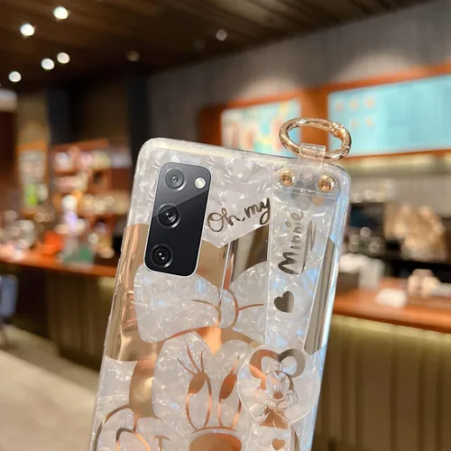 Vista 5 de Funda para Galaxy S20 con Banda de Muñeca y Soporte Ultra Delgada IMD Patrón de Animales Resistente a Golpes Funda con Soporte de Protección