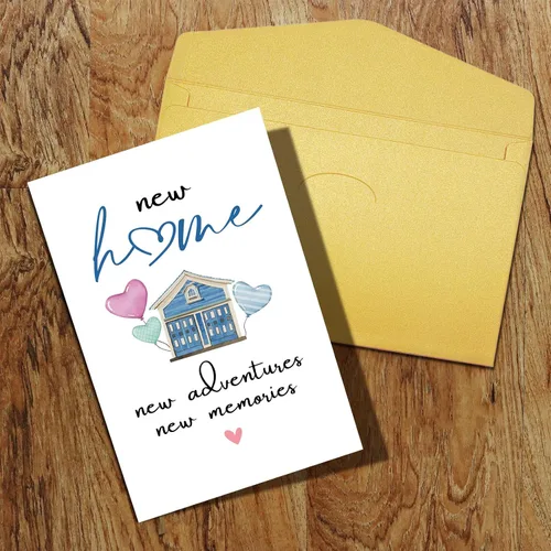 Vista 7 de Qiliji Nueva tarjeta de casa, tarjeta de inauguración de la casa, felicitaciones por su casa tarjetas, tarjetas de apartamento, nuevas aventuras