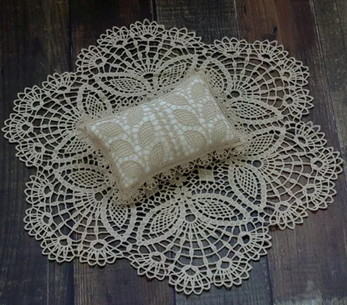 Vista 2 de Accesorios de fotografía para bebé, tapete de envoltura para recién nacido, almohada para sesión de fotos con alfombrilla de encaje para sesión