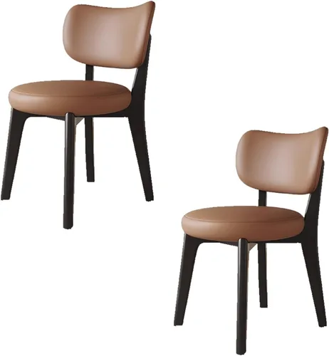 Vista 22 de Juego de sillas de comedor de madera de 1/2/4, sillas de cocina con respaldo curvo, silla de vestíbulo, silla de comedor tapizada, silla de comedor