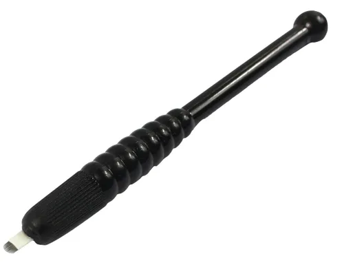 Vista 4 de Xiaoyu 5PCS Desechable Manual Microblading Pen Cejas Tatuaje Pluma Hoja para Maquillaje Semi-Permanente, Agujas F18, Negro