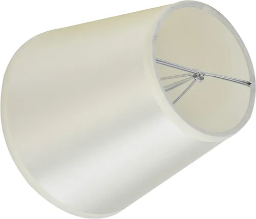 Vista 7 de 2 pantallas de tela para lámpara, con clip E14, cubierta de lámpara de mesa, pantalla de lámpara para el hogar, oficina, pasillo, decoración de Beige