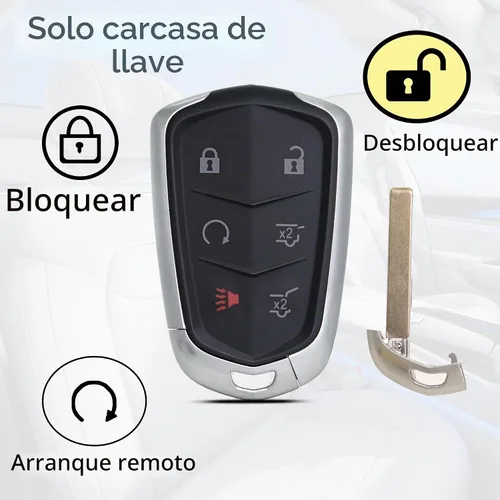 Vista 6 de SUPALAND Funda de repuesto para llavero Cadillac Escalade ESV 2015 2016 2017 2018 2019 2020 entrada sin llave control remoto 6 botones