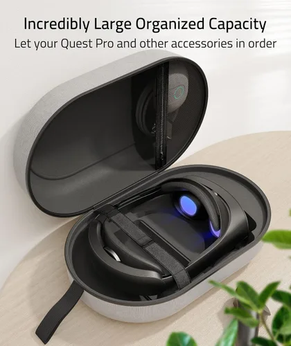 Vista 4 de Syntech Large Hard Carrying Case Compatible with OculusMeta Quest 2Meta Quest Pro Accessories VR Headset with Elite Strap Touch Controllers and