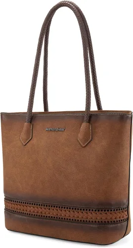 Vista 9 de Montana West Bolsas Tote Tejidas para Mujeres, Carteras y Bolsos de Mano con Bolsillo Trasero con Cremallera *Tejido negro