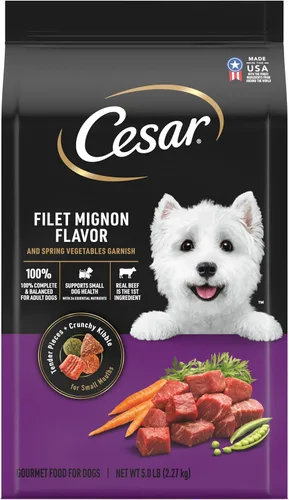 Vista 19 de Comida para perros de raza pequeña seca Cesar, Pollo Made in USA, Real chicken #1 ingredient, 26 essential nutrients, supports small breed health