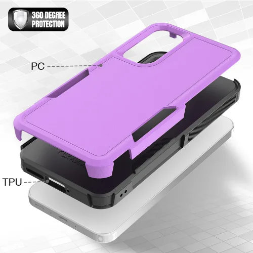 Vista 82 de Jeylly Compatible con Samsung Galaxy A22 5G Funda, Funda Samsung A22 5G con 2pcs protectores de pantalla de vidrio templado