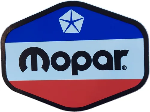 Vista 3 de Dodge, Mopar, Challenger y Scat Pack Logo Premium Vinilo Adhesivos Impresos en Pantalla en Forma de Hex 6-Pack Hechos en Detroit