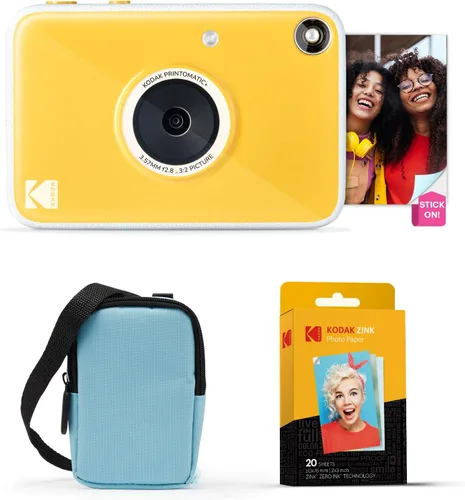 Vista 24 de KODAK Printomatic+ - Paquete de inicio de cámara digital de impresión instantánea + Estuche de transporte + Papel fotográfico adhesivo Zink de 20