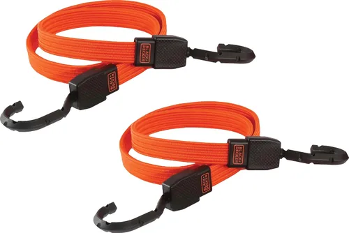 Vista 10 de Black+Decker BDX1010-32PK - Correas elásticas planas de 24 pulgadas, color negro/naranja, paquete de 32 Non Scratch Steel-Core Hooks & Textured