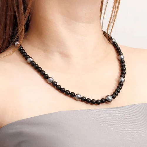 Vista 3 de Jewever Collares de cristal de cielo estrellado Energy Reiki Healing Gemstone Collar de cuentas de piedra natural para mujeres y hombres