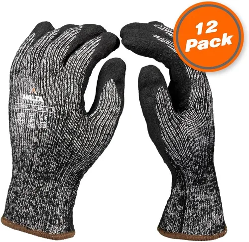 Vista 2 de Malta Dynamics Safety Gloves, 12 Pack Insulated Work Gloves, Comfortable Fit, ANSI Cut A4, PPE, Touch Screen, OSHA/ANSI/ISEA