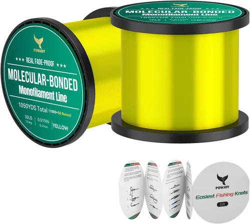 Vista 12 de Monofilament Fishing Line, Invisible Nylon Wire, Knot Guide Cards Transparente