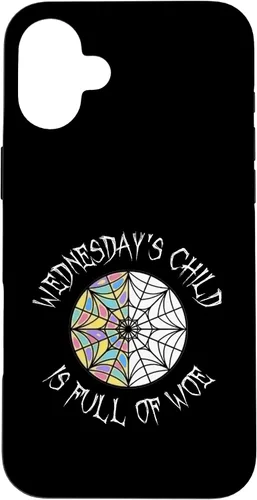 Vista 23 de Wednesday's Child Full of Woe - Carcasa redonda para iPhone 16