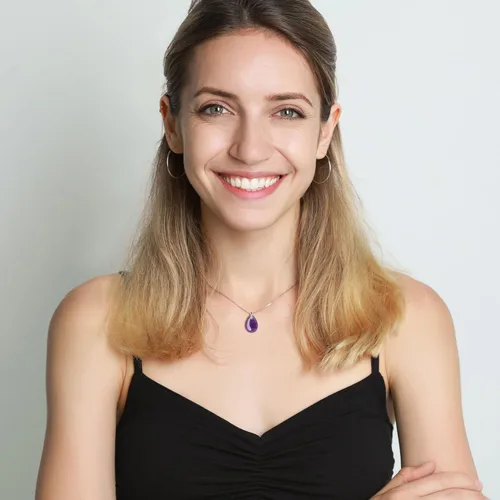 Vista 4 de COAI Collar de cristal curativo con lágrima plateada para mujer