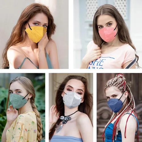 Vista 7 de HUHETA 50 Paquetes Mascarillas Faciales KN95 de 5 Capas Transpirables y Cómodas con Filtro de Seguridad (50 unidades, color MTC I)