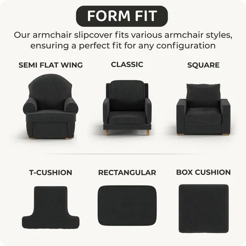 Vista 6 de PAULATO BY GA.I.CO. Funda para Silla - Funda para Sillón - Funda para Sillón - Funda de Tela Suave - Protector de Muebles Elegante de Ajuste Ceniza