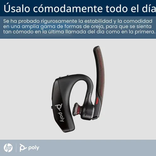 Vista 5 de Poly Voyager 5200 Auriculares inalámbricos (Plantronics) – Auriculares Bluetooth de un solo oído con micrófono de cancelación de ruido – Diseño