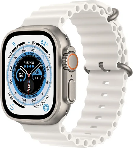 Vista 17 de Apple Watch Ultra [GPS + Celular 49mm] Caja de titanio con correa Alpine verde, pequeña (renovada)
