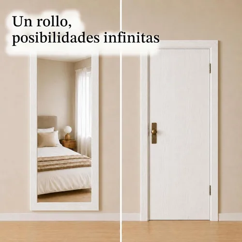 Vista 7 de Borde de papel pintado de grano de madera blanco (3.9" x 393.7", 10cm x 10m, textura de madera áspera) Papel pintado autoadhesivo extraíble