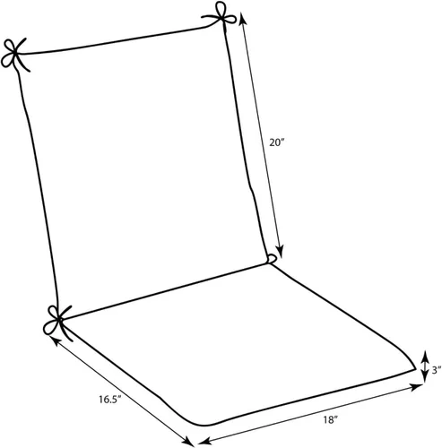 Vista 2 de Pillow Perfect Cojín cuadrado para silla esquinera de 1 pieza con respaldo sólido para interiores y exteriores, con lazos, asiento profundo