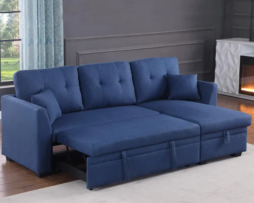 Vista 8 de Alexent Sofá cama con cama extraíble, diván de almacenamiento, sofá seccional pequeño, sofá de sala de estar, sofá reversible de 3 plazas para sala