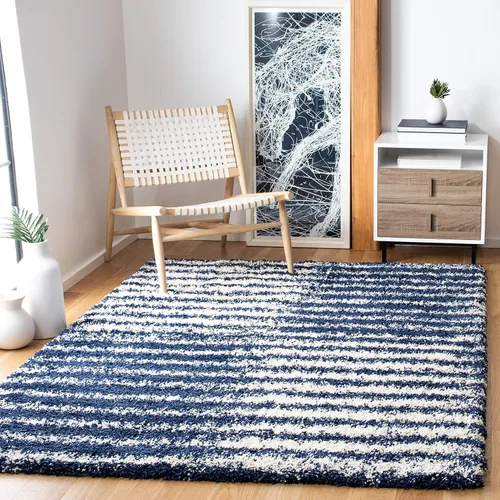 Vista 11 de SAFAVIEH Hudson Shag Collection - Alfombra para pasillo, 2 pies 3 pulgadas x 8 pies, color gris y marfil, diseño abstracto moderno, no desprende