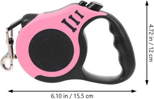 Vista 4 de POPETPOP Correa retráctil para perro, material de abdominales, portátil, accesorio para cachorros, mango cómodo, correa para caminar al aire libre