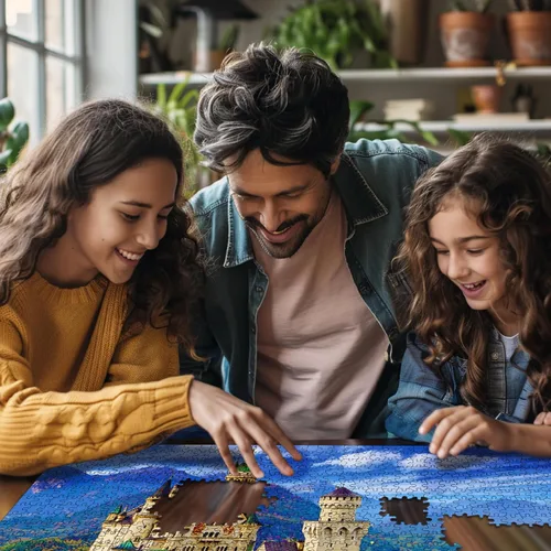 Vista 4 de White Mountain Puzzles Neuschwanstein Castle - Rompecabezas de 1000 piezas, 144 meses a 1188 meses