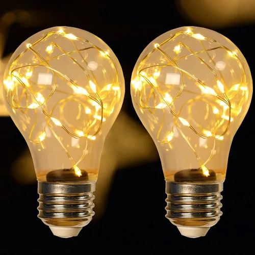 Vista 7 de Bombilla decorativa morada, bombillas LED de hadas moradas de 2 W, bombillas lindas equivalentes a 15 W para lámparas colgantes, recámara, sala