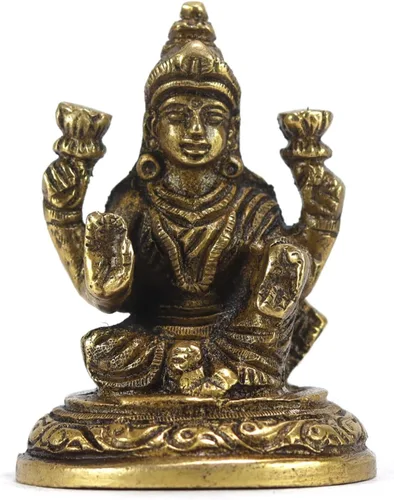 Vista 19 de ASHIRWAD Escultura de estatua de ídolo de latón para Diwali Pooja, templo, decoración del hogar, Vastu Laxmi Devi Maa AE000006-18 (Laxmi-18)