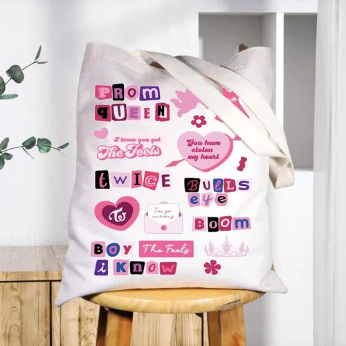 Vista 5 de K-Pop Group Tote Bag Cantante Fans Regalos Música Miembros del grupo Bandolera Singer Tour Mercancía