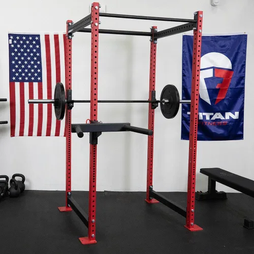 Vista 4 de Titan Fitness Barra de inmersión en Y para bastidores de potencia serie T-3, accesorio de inmersión montado en rack, capacidad de 500 libras