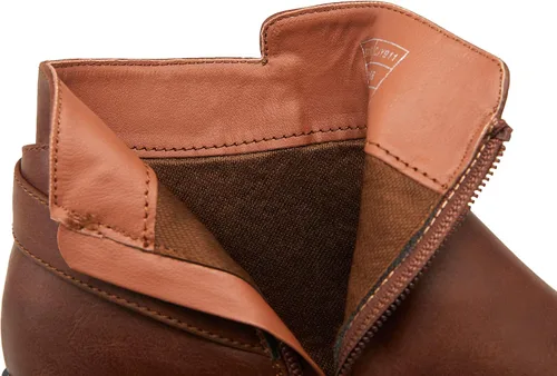 Vista 6 de VEPOSE botas al tobillo para mujer con tacón bajo y grueso, con perforaciones, botas de vaquero