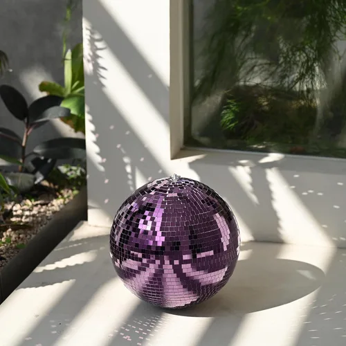 Vista 14 de Yescom Juego de 8 bolas de discoteca de 7/12/16/20/24 pulgadas, bolas de espejo surtidas, decoración de vidrio para colgar para fiestas de los años