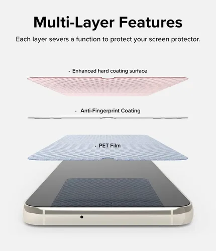 Vista 9 de Ringke Película protectora de seda [2 unidades] Compatible con Samsung Galaxy S23 Plus 5G, película protectora multicapa de calidad premium