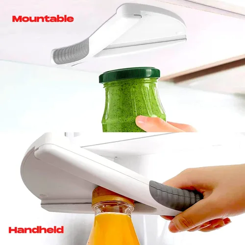 Vista 2 de Abridor de tarros, ideal para manos débiles o personas mayores con artritis, fácil de usar, de mano o de montaje, abre tapas y tapas de botellas