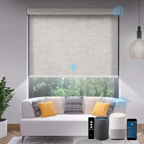 Vista 45 de SmartWings Persianas Motorizadas con Filtro de Luz, Compatible con Matter Thread Homekit Z-Wave Alexa Google, Persianas con 70% de Opacidad Safari