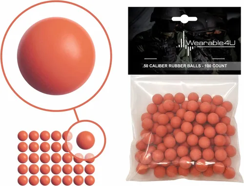 Vista 3 de . Pelotas de goma reutilizables para pistolas de paintball, 43 o 0.50 o 0.68 Cal