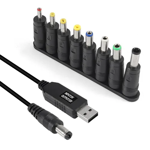 Vista 8 de AITRIP 10 unids/set DC 5.5X 0.083 in hembra de ángulo recto conector conector conector adaptador de corriente macho universal con cable