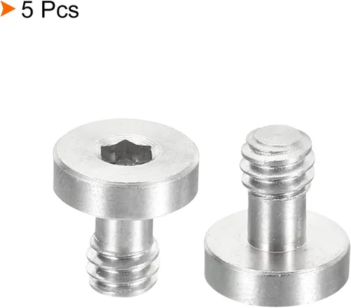 Vista 3 de PATIKIL Tornillo trípode de liberación rápida para cámara de 1/4"-20 roscas de 0.512 in de longitud, paquete de 5 tornillos hexagonales de acero