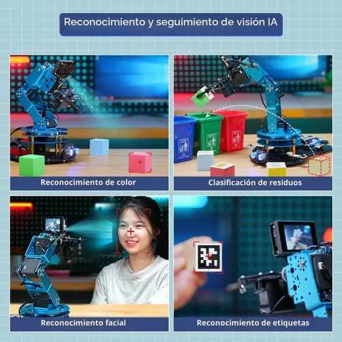 Vista 5 de Kit de brazo robótico 6DOF Robot de programación con 6 servos, mango, garra mecánica, etc, control de aplicación de software de PC con tutorial