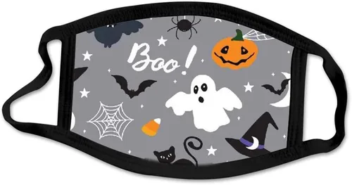 Vista 8 de Paquete de 6 máscaras faciales de Halloween para niños, reutilizables, lavables, talla única para la mayoría de los niños, niños y niñas